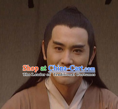 Tang Dynasty Palace Xue Shao Black Long Wigs for Men