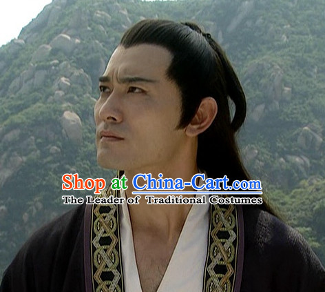 the Tang Dynasty Hairstyles Xue Shao Black Long Wigs for Men