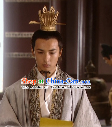 the Tang Dynasty Hairstyles Black Long Wigs and Prince Coronet for Men