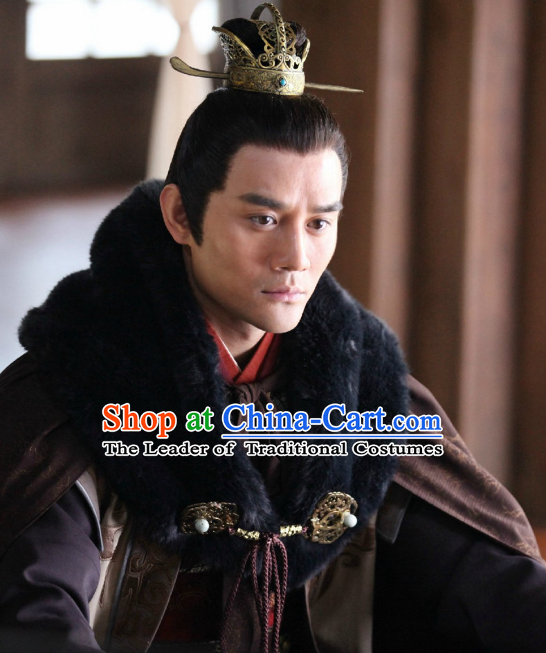 Ancient Chinese Traditional Style Black Hair Wigs and Headpieces for Young Men