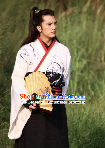 Ancient Chinese Style Famous Handsome Men Boys Costumes Complete Set for