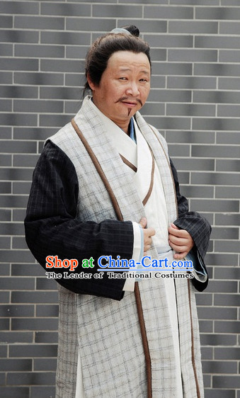 Ancient Chinese Style Landlord Costumes Complete Set for Men Boys