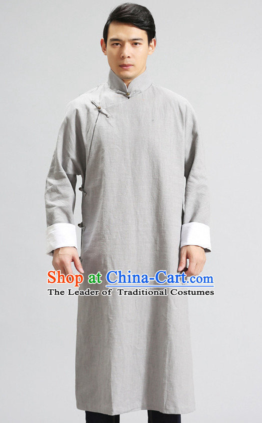 Long Minguo Style Male Mandarin Robe for Men or Boys