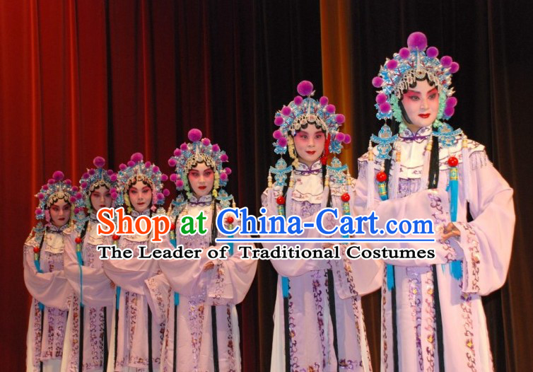 Chinese Traditional Opera Costumes and Headpieces Complete Set for Women or Girls