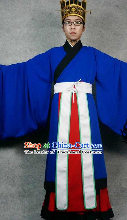 Ming Dynasty Clothing Garment and Hat Complete Set for Men