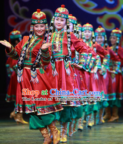 Chinese Traditional Mongolian Dancing Outfits Dancewear Costumes Dancer Costumes Girls Dance Costumes Chinese Dance Clothes Traditional Chinese Clothes Complete Set for Men
