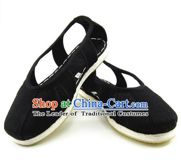 Top Chinese Classic Traditional Tai Chi Shoes Kung Fu Shoes Martial Arts Black Shaolin Shoes for Men