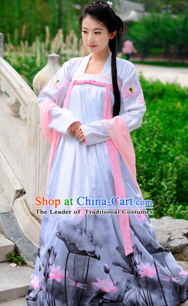 Top Chinese Tang Dynasty Beauty Princess Hanfu Clothing Chinese Hanfu Costume Hanfu Dress Ancient Chinese Costumes Complete Set for Women Girls Children