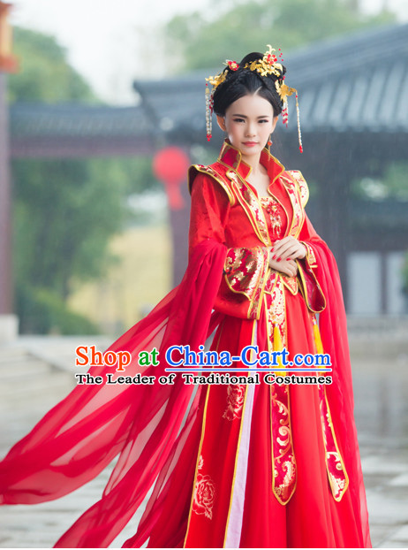 Long Traditional Chinese Wedding Dress Oriental Style Dresses