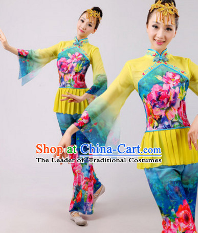 Chinese Folk Dance Dress Clothing Dresses Costume Ethnic Dancing Cultural Dances Costumes for Women