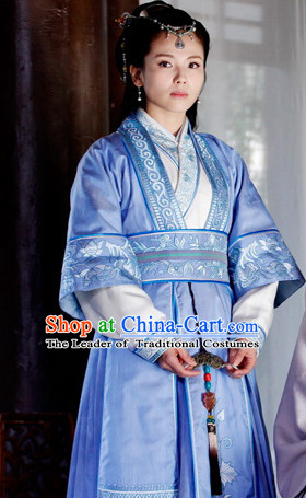 Ancient Chinese Nirvana in Fire TV Drama Superheroine Costumes Clothing and Hair Pieces Complete Set