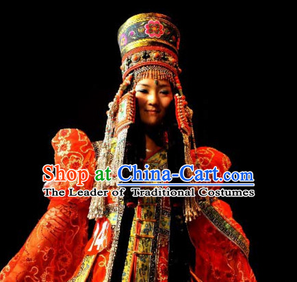 Chinese Traditional Ethnic Empress National Costumes Wedding Dresses Wear Clothing and Hat Complete Set for Men