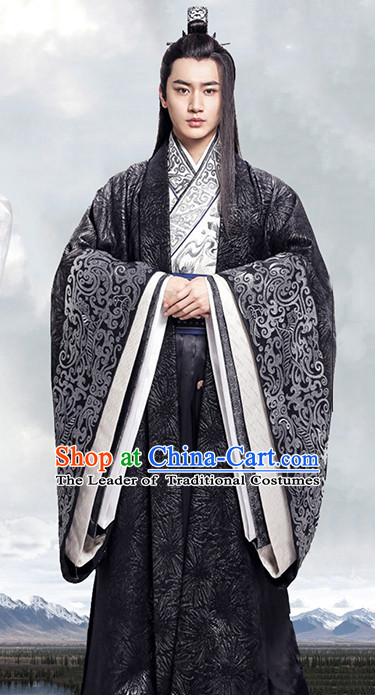 Supreme Chinese Nobleman Costumes Clothing and Coronet Complete Set for Men