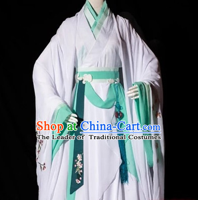 Ancient Chinese Princess Hanzhuang Han Fu Han Clothing Traditional Chinese Dress Hanfu National Costume and Hair Jewelry Complete Set for Women or Girls