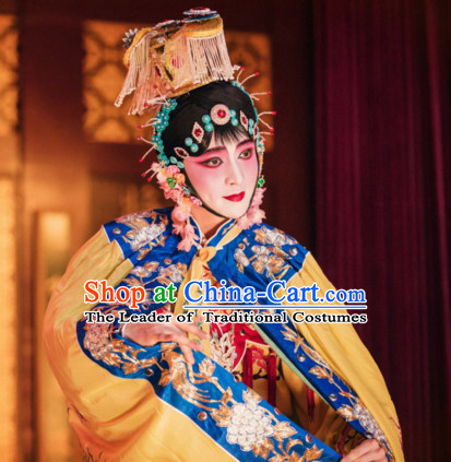 Ancient Chinese Opera Dress National Costumes and Headpieces Complete Set for Women