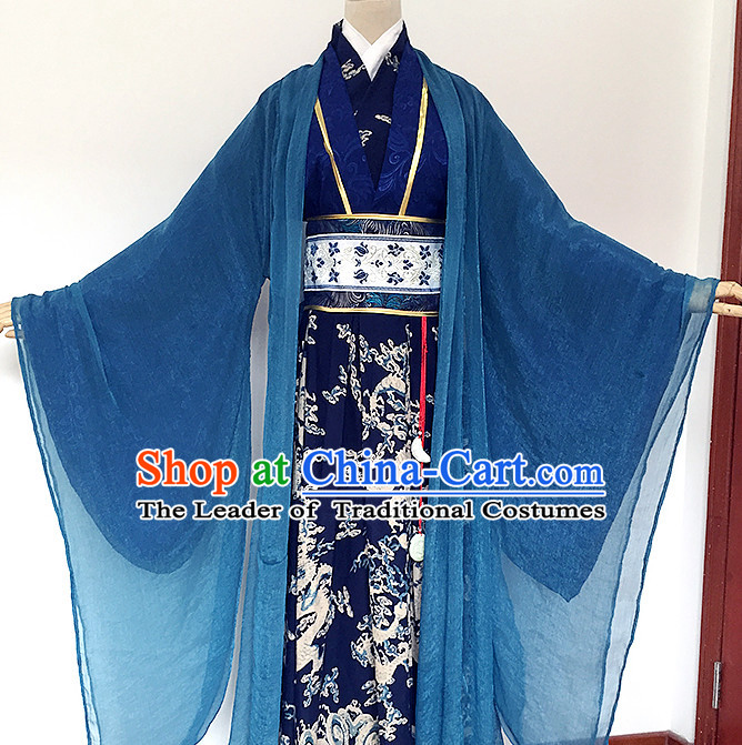 Ancient Chinese Prince Dragon Clothing National Costumes Complete Set for Men