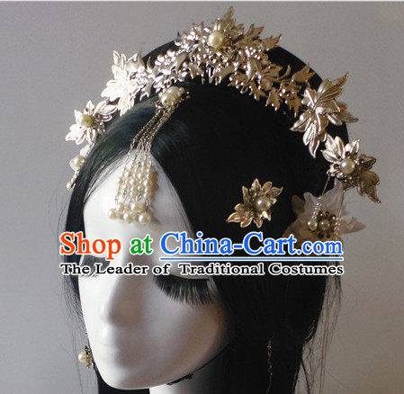 Chinese Classic Lady Princess Fairy Headwear Crowns Hats Headpiece Hair Accessories Jewelry Set