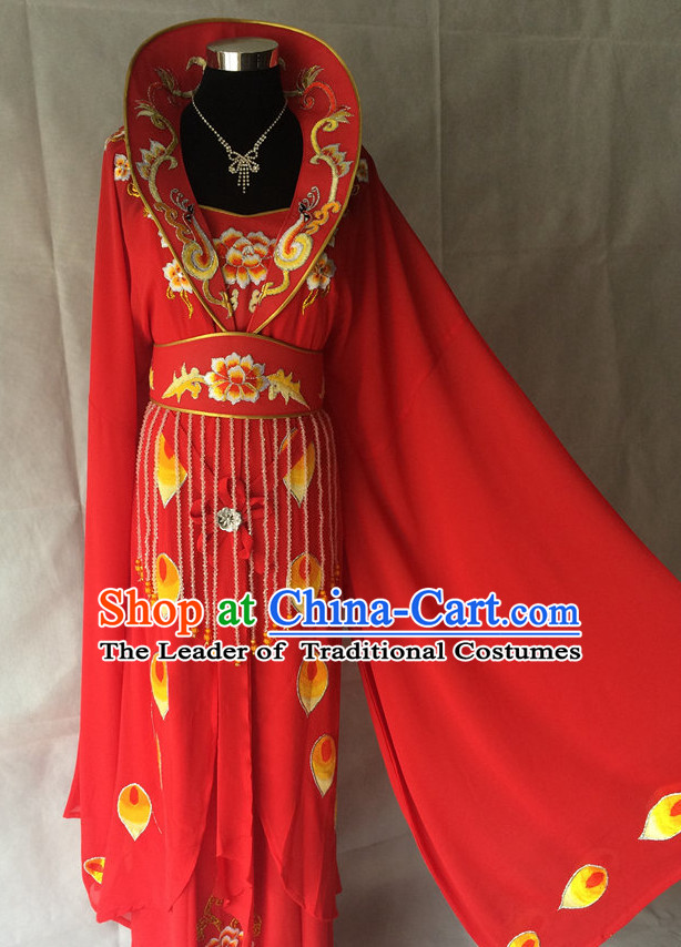 Long Sleeves China Beijing Opera Women Princess Costume Embroidered Robe Stage Costumes Complete Set