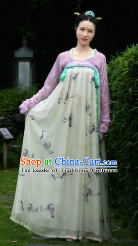 Chinese Ancient Tang Dynasty Ruqun Clothing Han Fu Suit Complete Set for Women