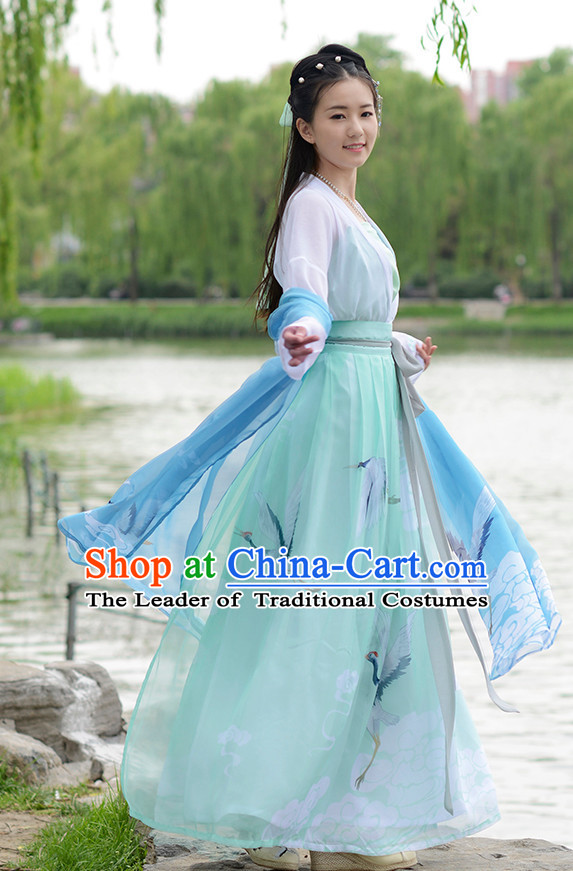 Ancient Chinese Han Dynasty Women Han Costume Dress Hanfu Suit