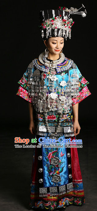 lao Miao clothes Chinese miao laos miao hat huicostume temple Minority Dresses Miao silver Thai costume Bai Yi Minority minority Dance