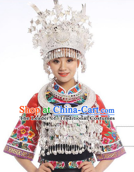 Chinese Miao Princess Clothing Miao Clothes Minority Dresses Ethnic Costumes and Accessories Complete Set for Women