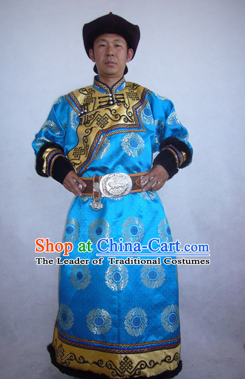 Mongolian Minority Mongol Dress Mongolia Minority Dresses Ethnic Mongolian Costume Complete Set for Men