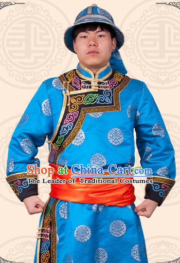 Mongolian Minority Mongol Dress Mongolia Minority Dresses Ethnic Mongolian Costume Complete Set for Men