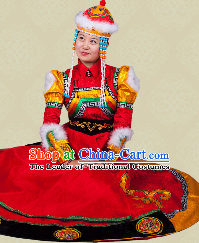 Mongolian Minority Mongol Dress Mongolia Minority Dresses Ethnic Mongolian Costume Complete Set