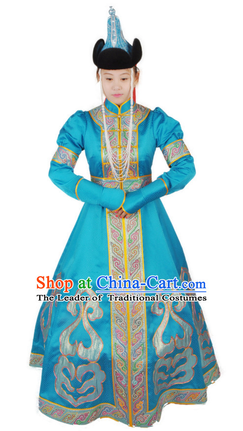Chinese Mongolian Minority Mongol Princess Dress Mongolia Minority Dresses Ethnic Mongolian Costume Complete Set for Women
