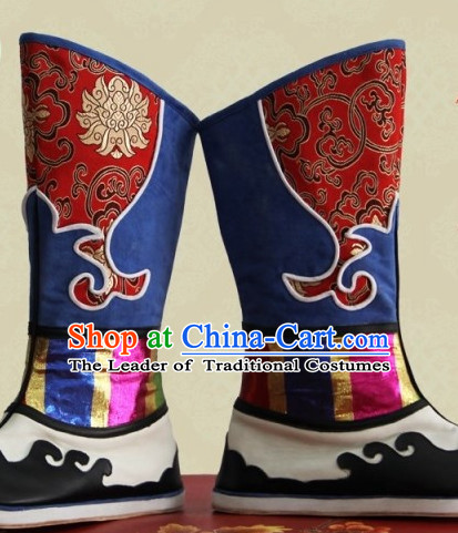 Chinese Mongolian Minority Mongol Boots Mongolia Minority Boot Ethnic Mongolian Feather Shoes