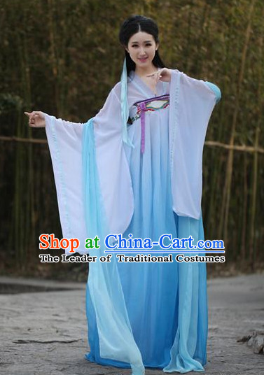 Ancient Chinese Women Dresses Blue Hanfu Girls China Classical Clothing Histroical Dress Traditional National Costume Complete Set