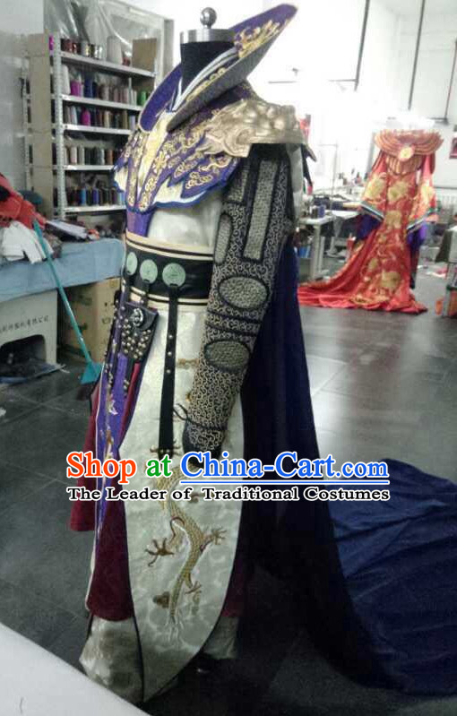 Top China Emperor Embroidered Robe Dragon Costumes Complete Set