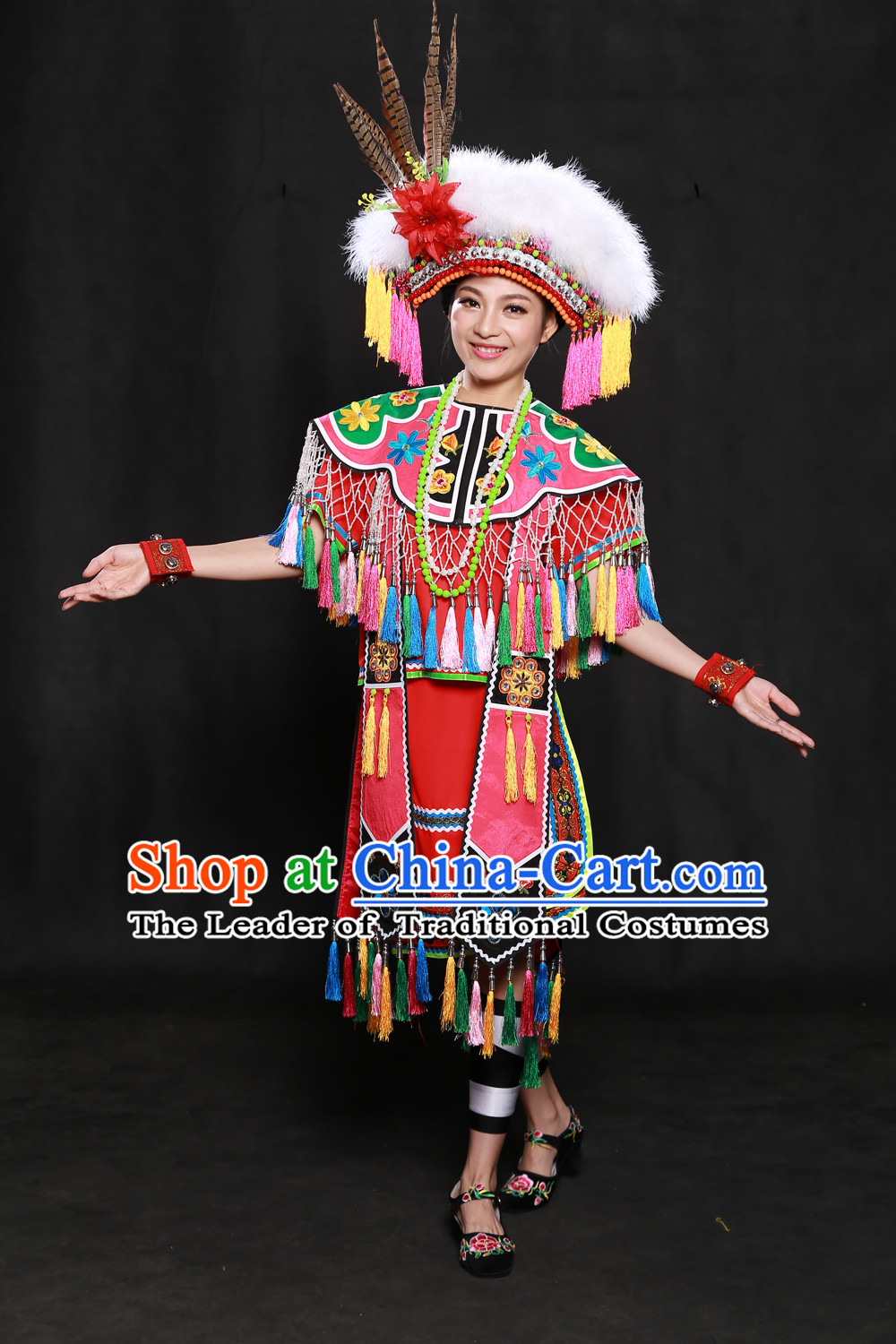 Chinese Gaoshan Taiwan Minority Women Dresses Ethnic Clothing Minority Dance Costume Minority Dress Complete Set for Women