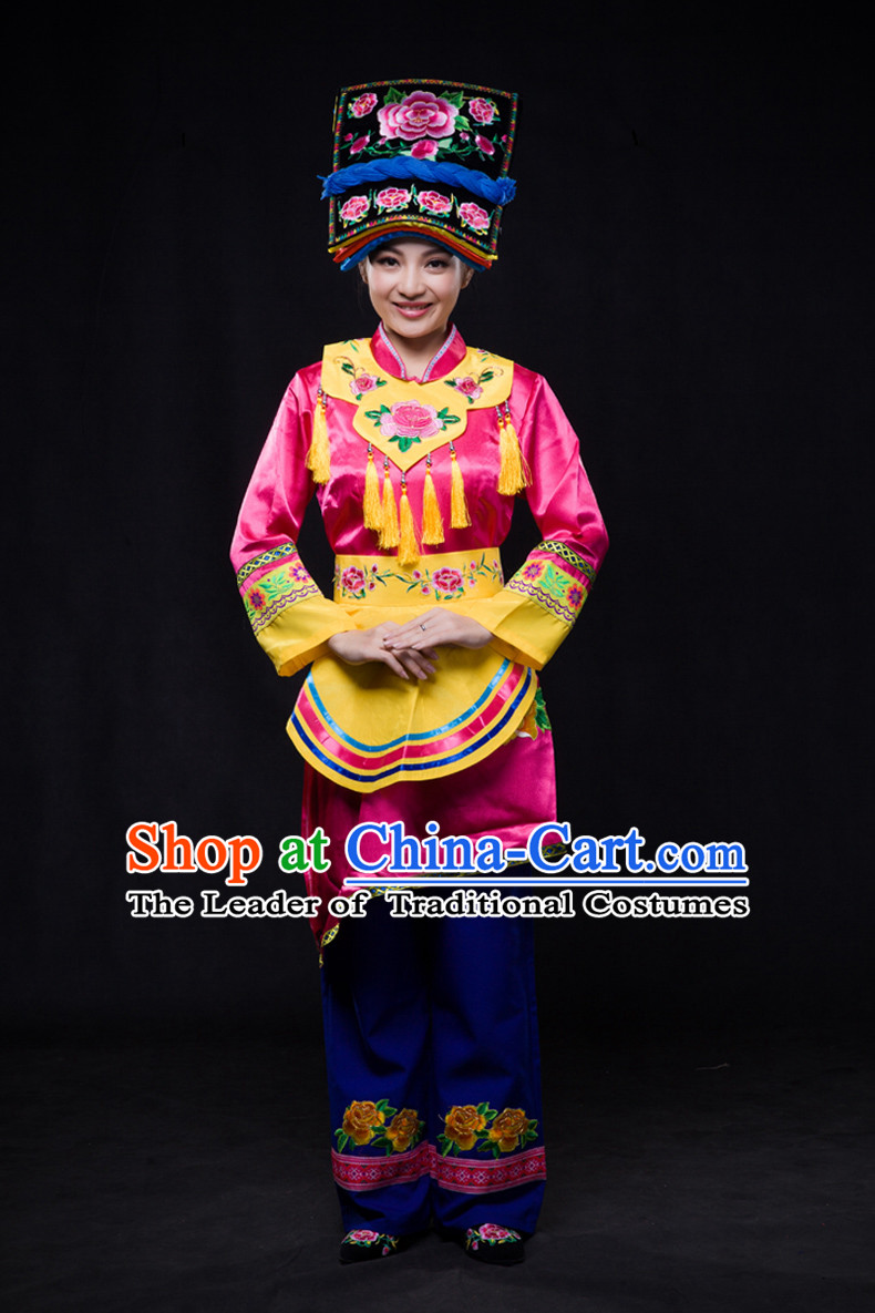 Chinese Minority Women Dresses Ethnic Clothing Minority Dance Costume Minority Dress Complete Set