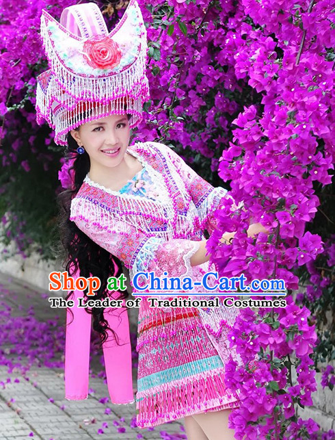 Hmong Minority Miao Clothing Ethnic Miao Minority Dance Costume Minority Dress Dance Miao Costumes Hat