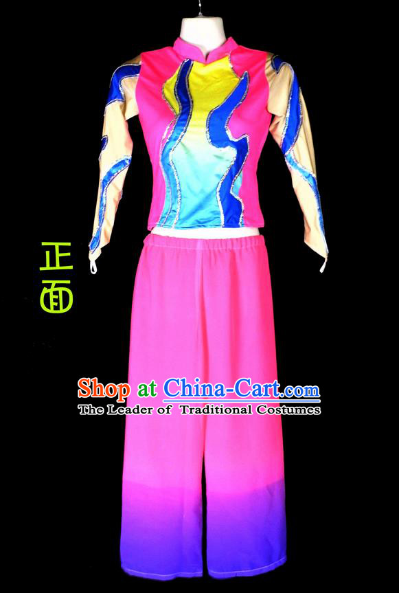 Traditional Chinese Yangge Children Fan Dancing Costume Folk Dance Yangko Costume for Women