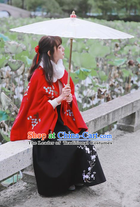 Traditional Classic Women Clothing Embroidered Cloak, Traditional Classic Chinese Restoring Ancient Hanfu Cape for Women