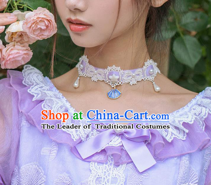 Traditional Classic Pearl Necklace, Restoring Ancient Lace Necklace for Women