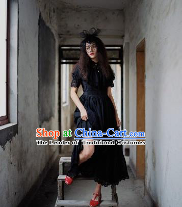 Traditional Classic Elegant Women Costume One-Piece Dress, Restoring Ancient Princess Gothic Lace Dress for Women