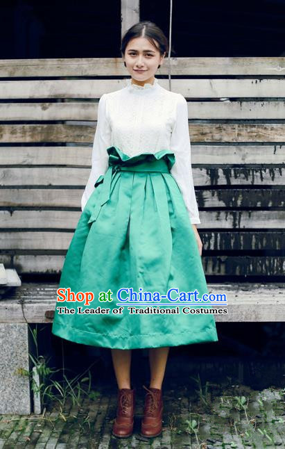 Traditional Classic Elegant Women Costume Satin Bust Skirt, Restoring Ancient Princess High Waist Giant Swing Skirt for Women
