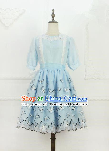 Traditional Classic Elegant Women Costume Organza One-Piece Dress, Restoring Ancient Embroidered Bubble Dress for Women