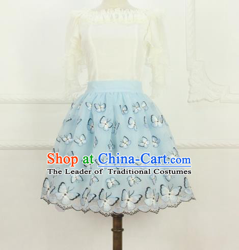 Traditional Classic Elegant Women Costume Organza Bust Skirt, Restoring Ancient Embroidered Bubble Skirt for Women