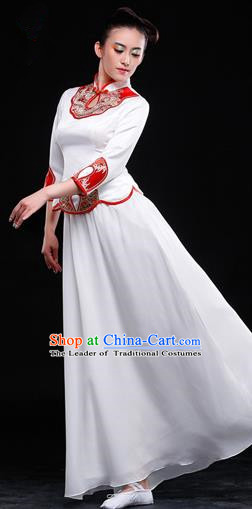 Traditional Chinese Classic Stage Performance Chorus Singing Group Dance Costumes Cheongsam Dress, Chorus Competition Costume, Compere Costumes for Women