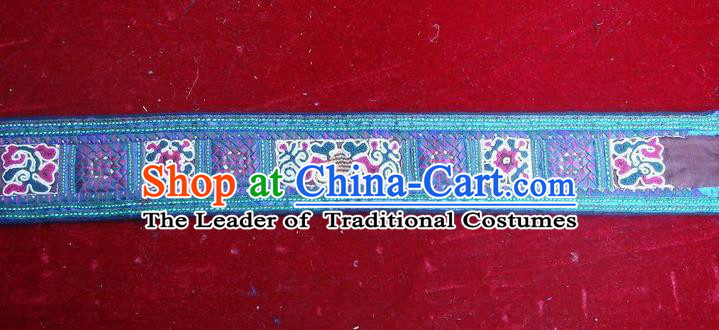 Traditional Chinese Miao Nationality Embroidery Belts, Hmong Handmade Embroidery Belt for Women