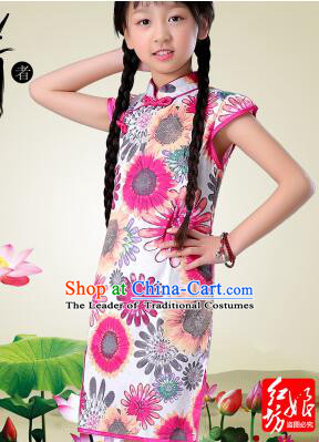 Qi Pao For Girls Cheongsam For Children Play Stage Costume Chinese Traditional style Princess Dress