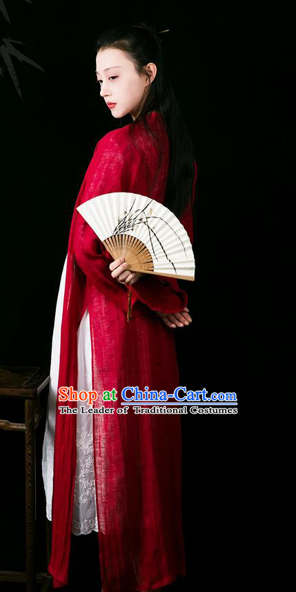 Traditional Classic Women Clothing, Traditional Chinese Style Yarn Hanfu, Classic Long Cape Cardigan, Long Yarn Coat