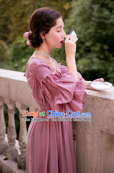 Traditional Classic Women Clothing, Traditional Classic Pink Silk Pajamas Heavy Lace Embroidery Evening Dress Restoring Garment Skirt Braces Skirt
