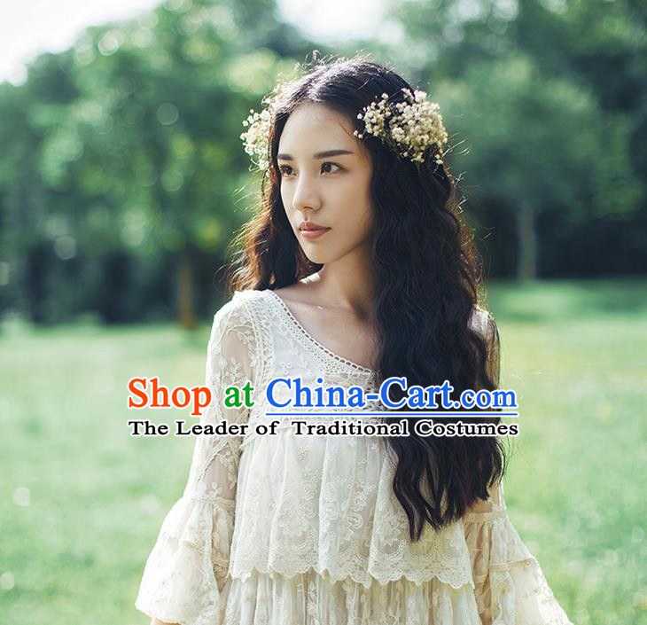 Traditional Classic Women Costumes, Traditional Palace Princess Cotton Embroidered Blouse, Princess Heavy Lace Blouse