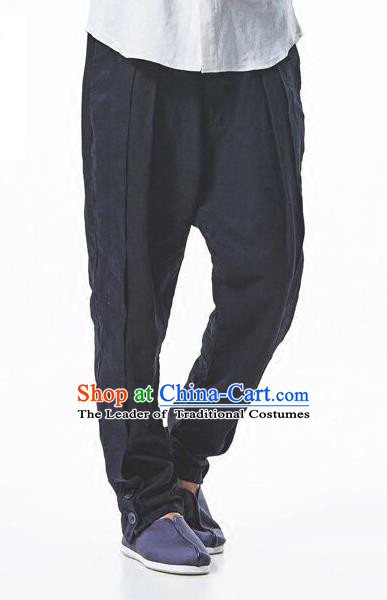 Traditional Chinese Linen Tang Suit Trousers, Chinese Ancient Costumes, Flax Baggy pants Crotch Trousers Yoga Pants